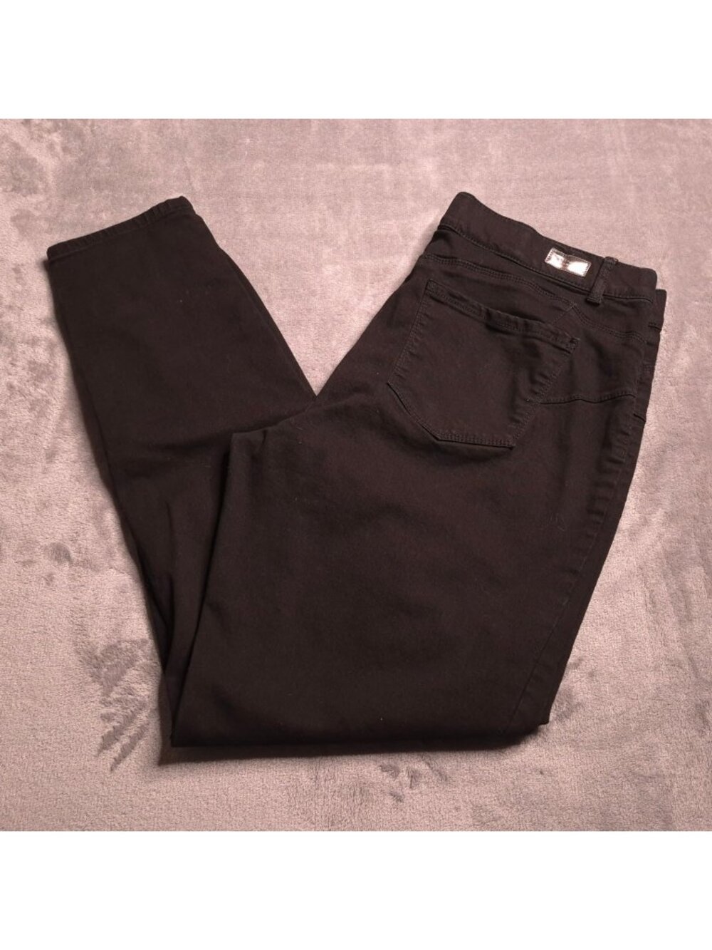 Juicy Couture Womens Pull On Skinny Ankle Jeans 16 Black Back Pockets Stretch